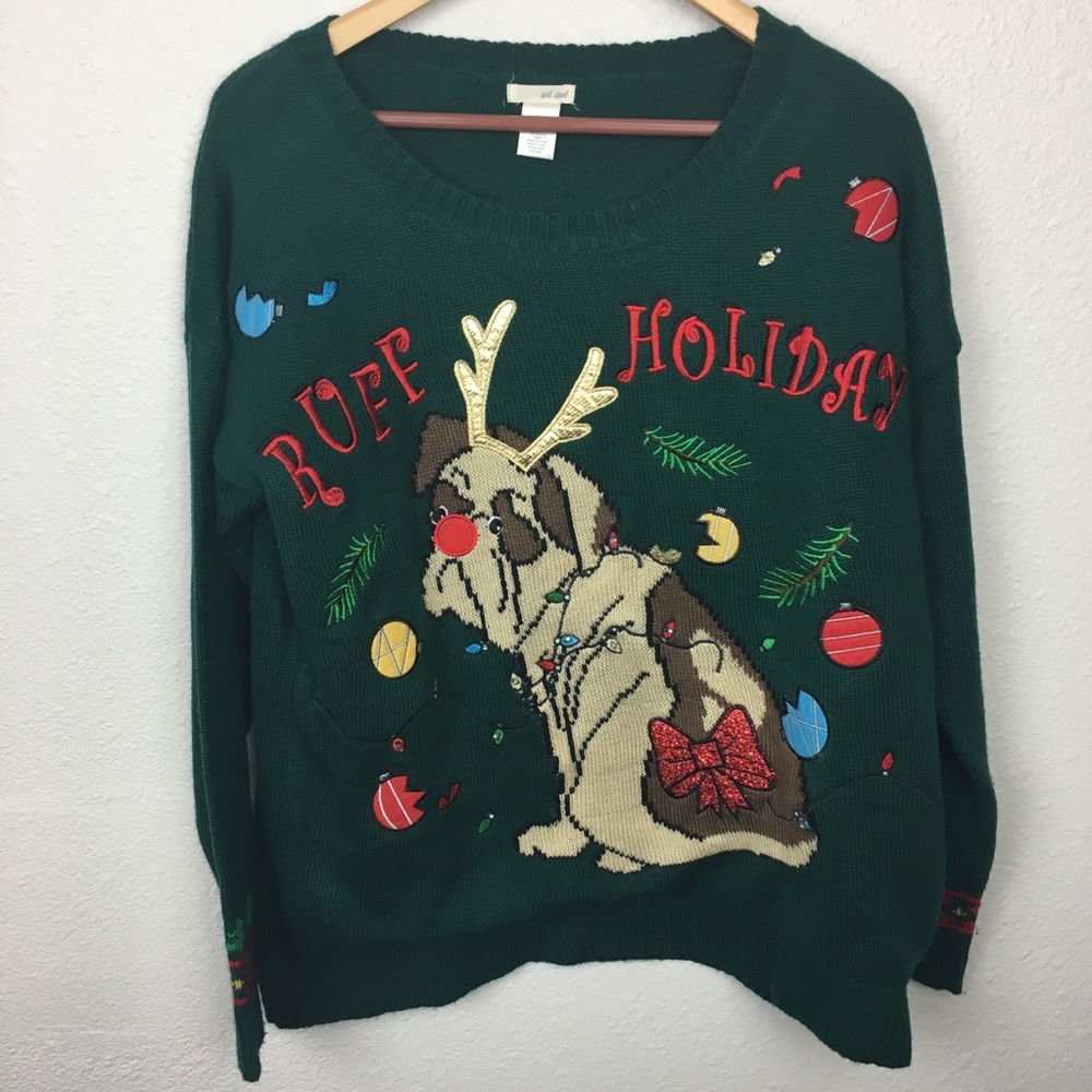 Wet Seal Green Ugly Christmas Sweater